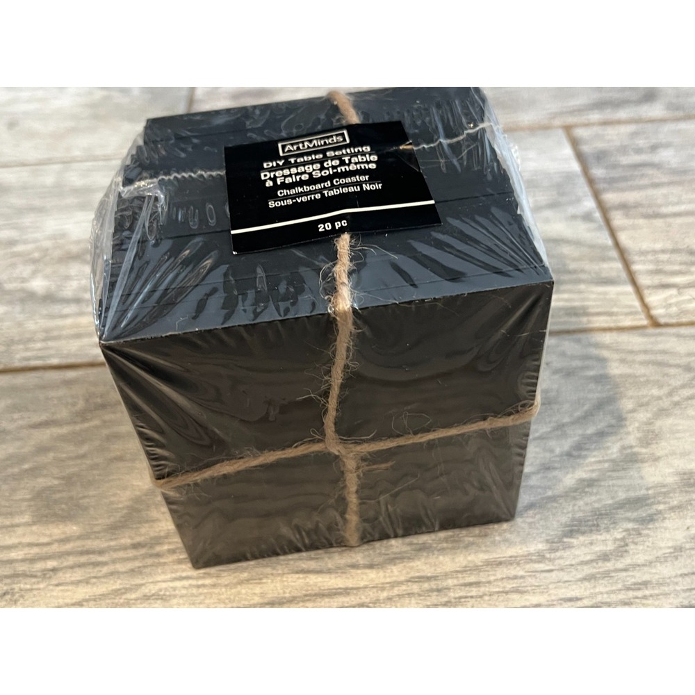 ArtMinds Chalkboard Coasters Black DIY Table Setting 20 pc Country Farmhouse NEW